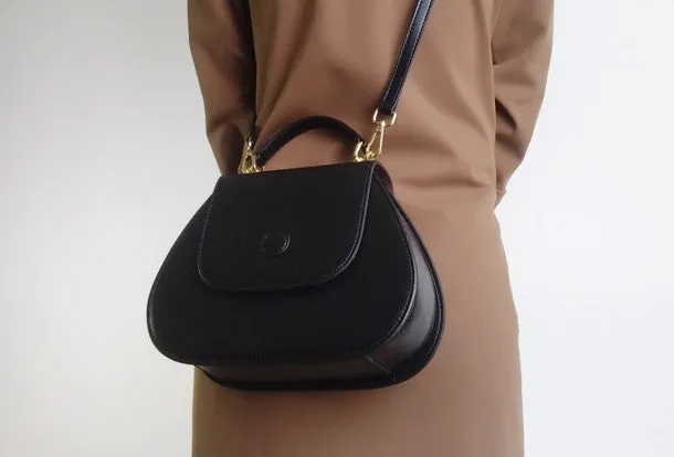 Gray Leather Handbag Purse Shoulder Bag for Women Leather Crossbody Bag