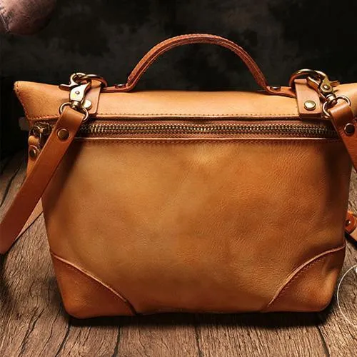 Green Womens Leather Satchel Shoulder Bag Leather Brown Women's Satchel Handbag Purse