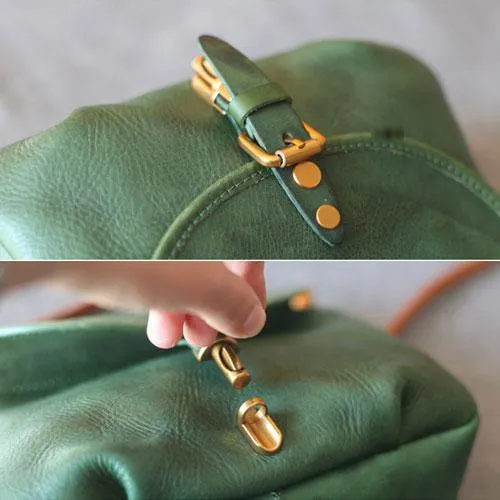 Green Womens Leather Satchel Side Bag Womens Leather Small Shoulder Bag Crossbody Bag Purse