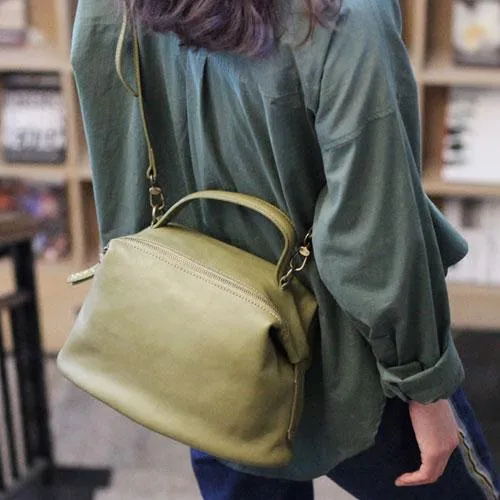 Grey Womens Soft Leather Satchel Handbag Green Women's Satchel Shoulder Bag Crossbody Purse