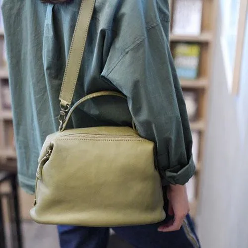 Grey Womens Soft Leather Satchel Handbag Green Women's Satchel Shoulder Bag Crossbody Purse