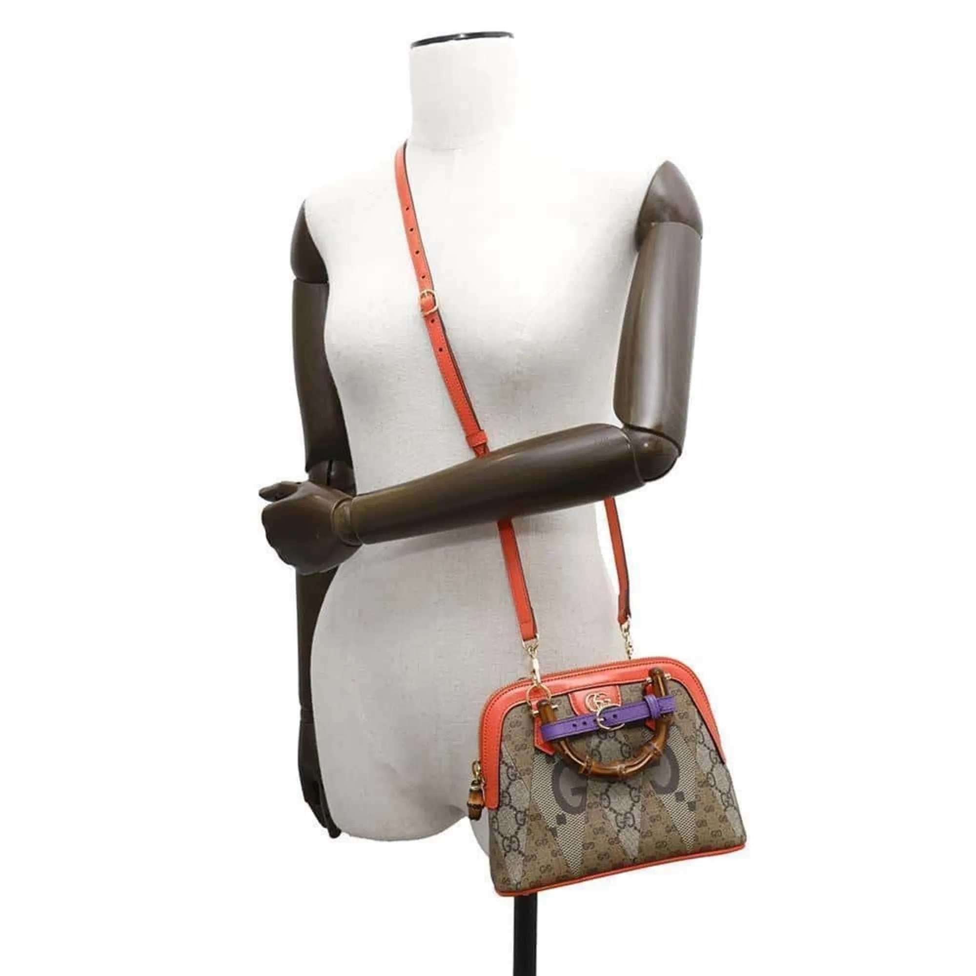Gucci  Bamboo Pvc Leather Handbag Shoulder Bag (Pre-Owned)