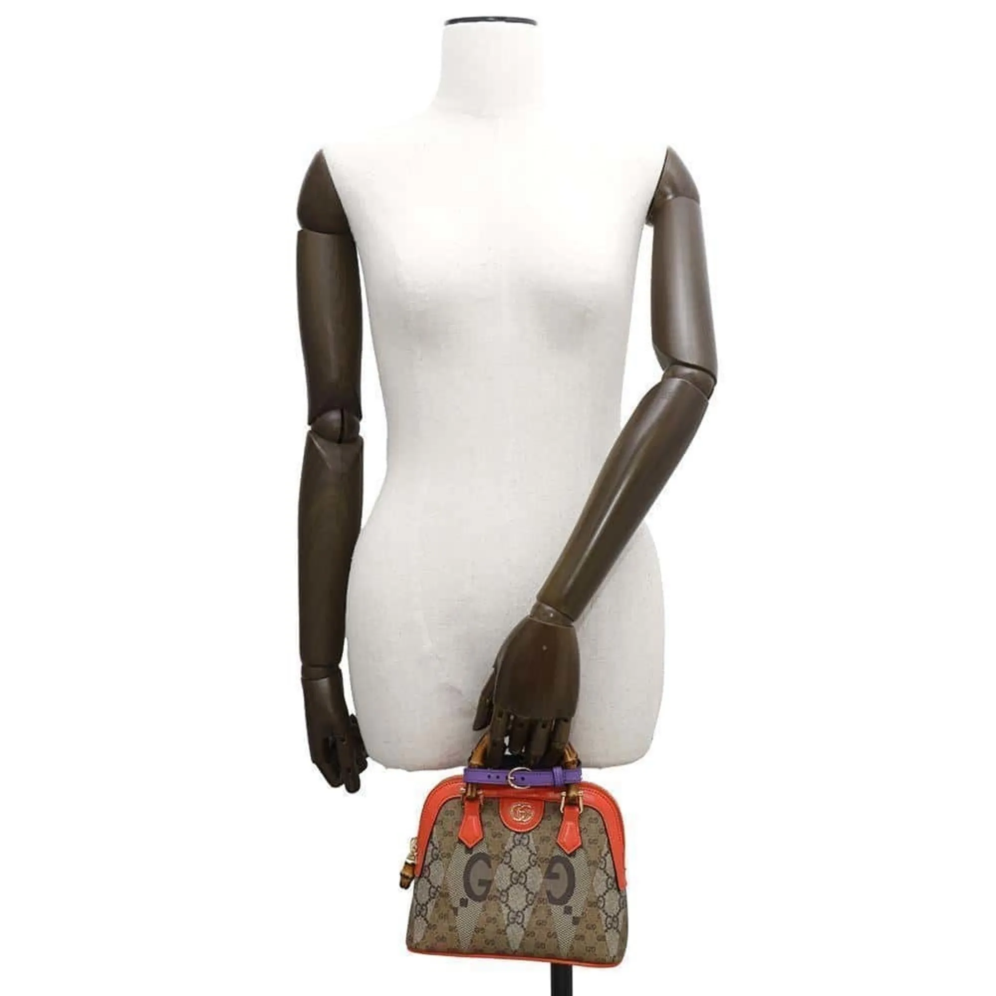 Gucci  Bamboo Pvc Leather Handbag Shoulder Bag (Pre-Owned)