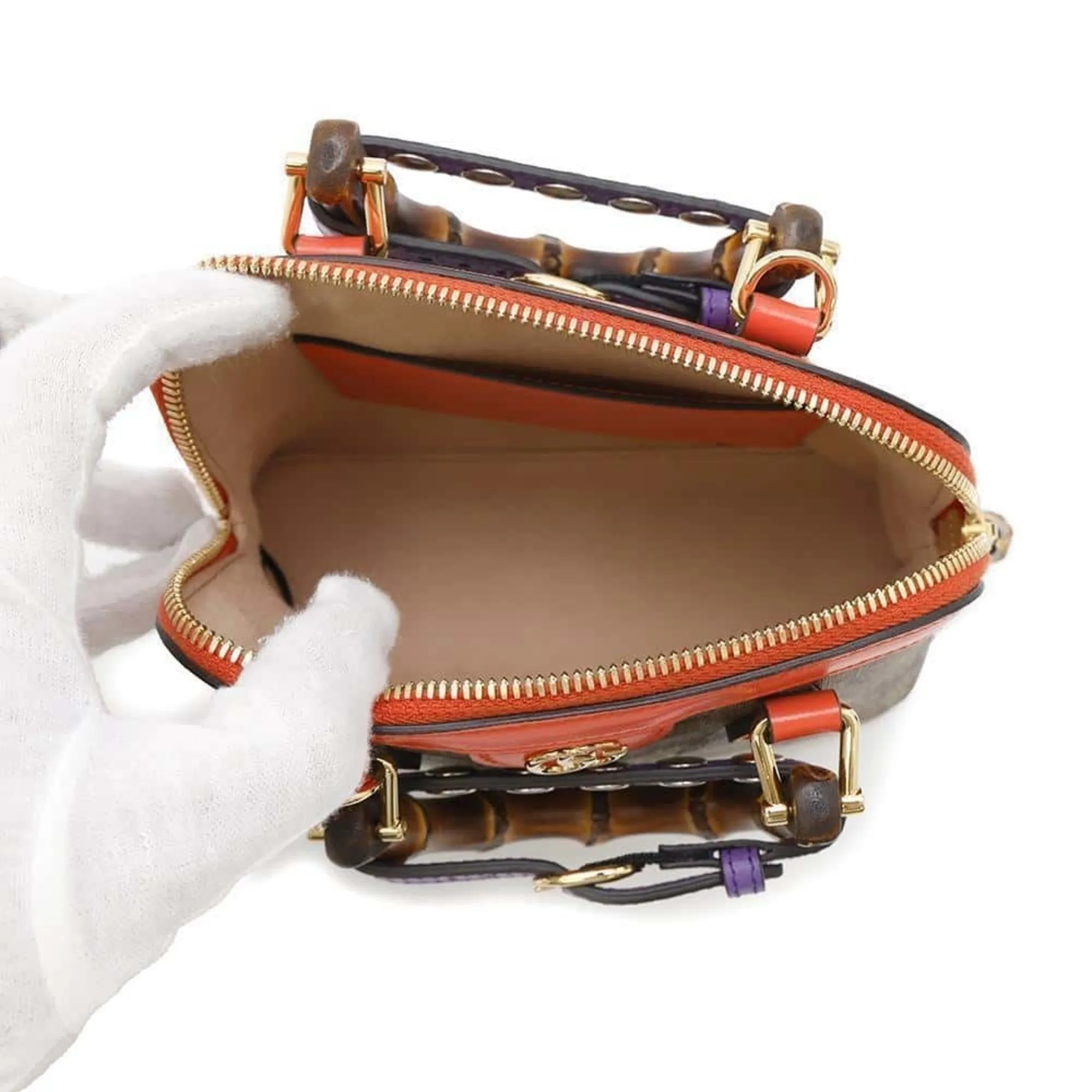 Gucci  Bamboo Pvc Leather Handbag Shoulder Bag (Pre-Owned)