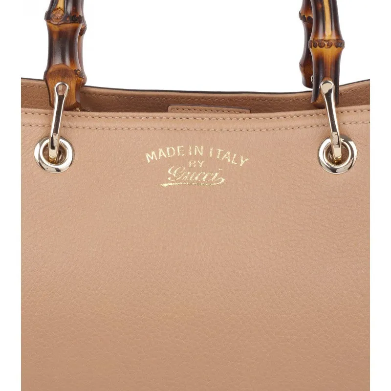 Gucci Beige leather bamboo shopper tote