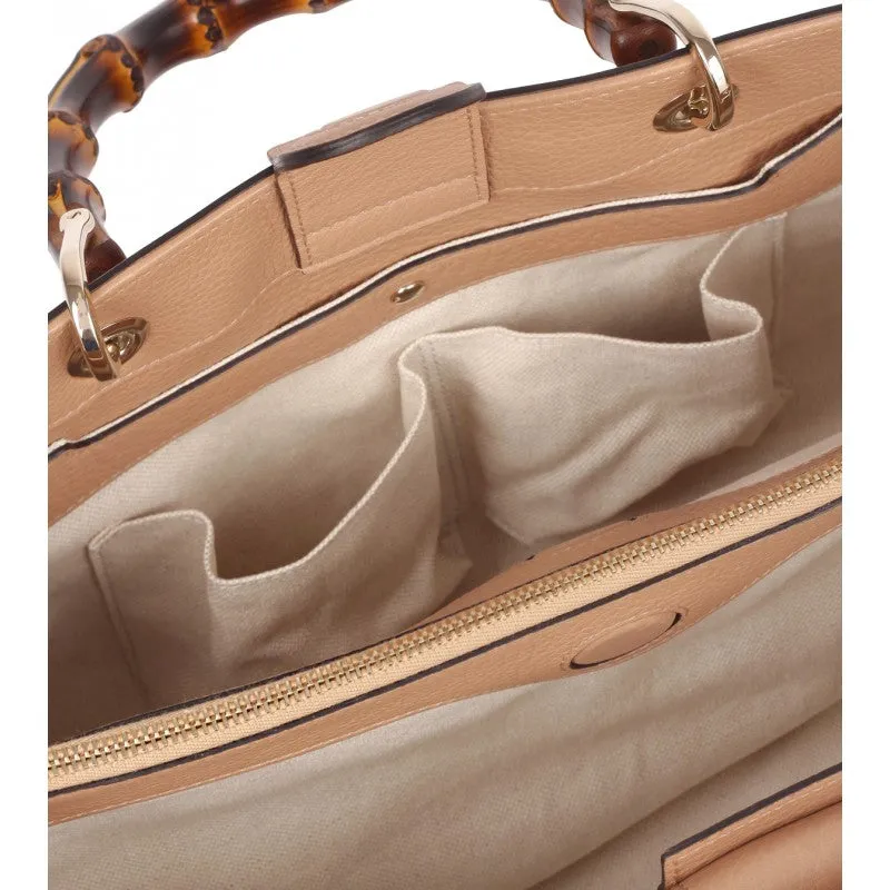 Gucci Beige leather bamboo shopper tote