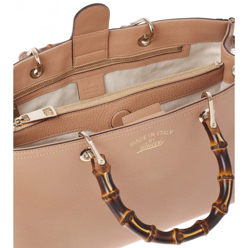Gucci Beige leather bamboo shopper tote