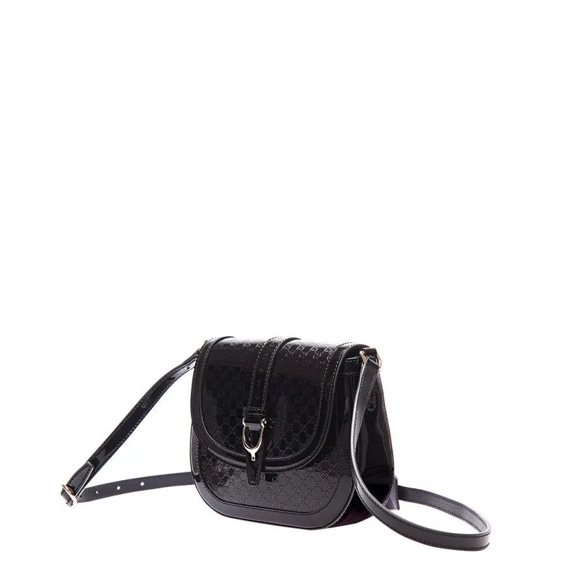 Gucci Black patent leather saddle bag
