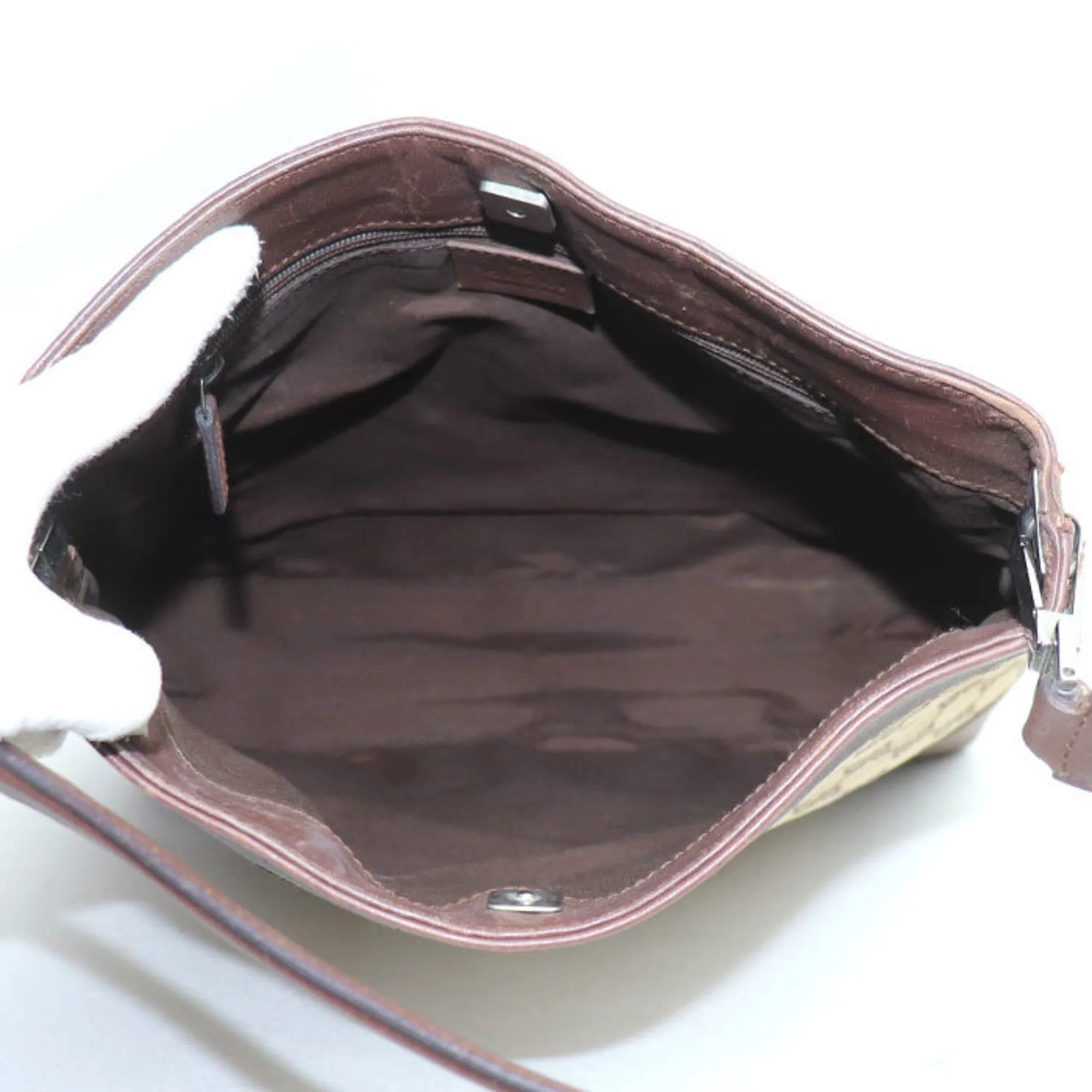 Gucci Gg Canvas Gg Canvas Leather Shoulder Bag (Pre-Owned)