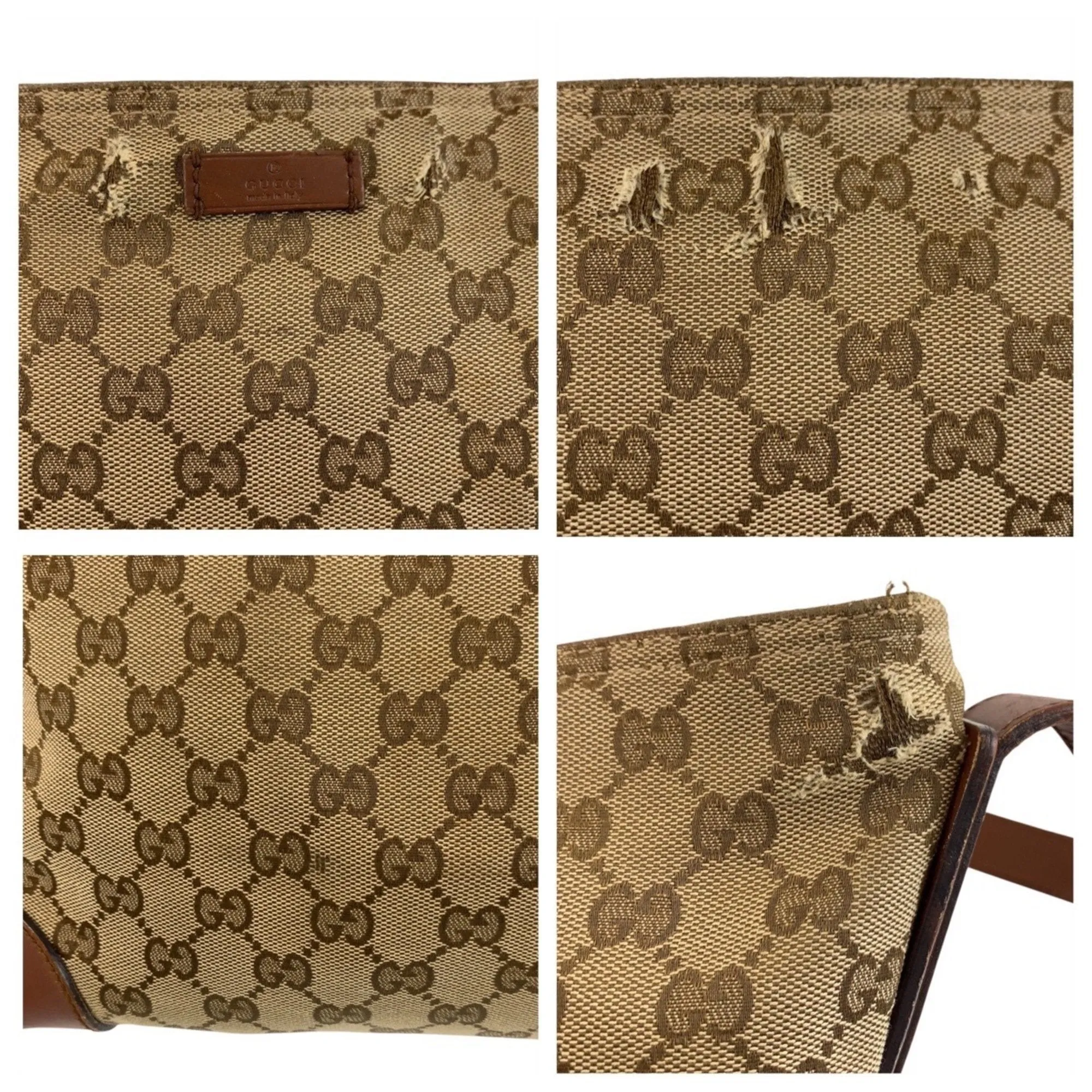 Gucci  Gg Canvas Leather Messenger Bag Shoulder Bag (Pre-Owned)