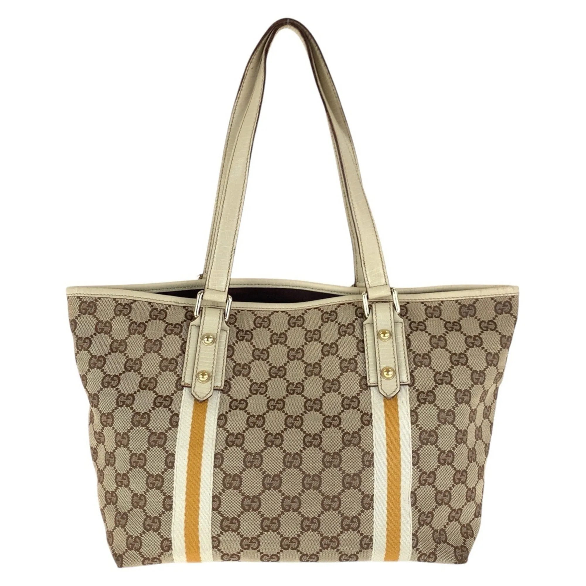 Gucci  Gg Canvas Leather Shoulder Bag Tote Bag (Pre-Owned)