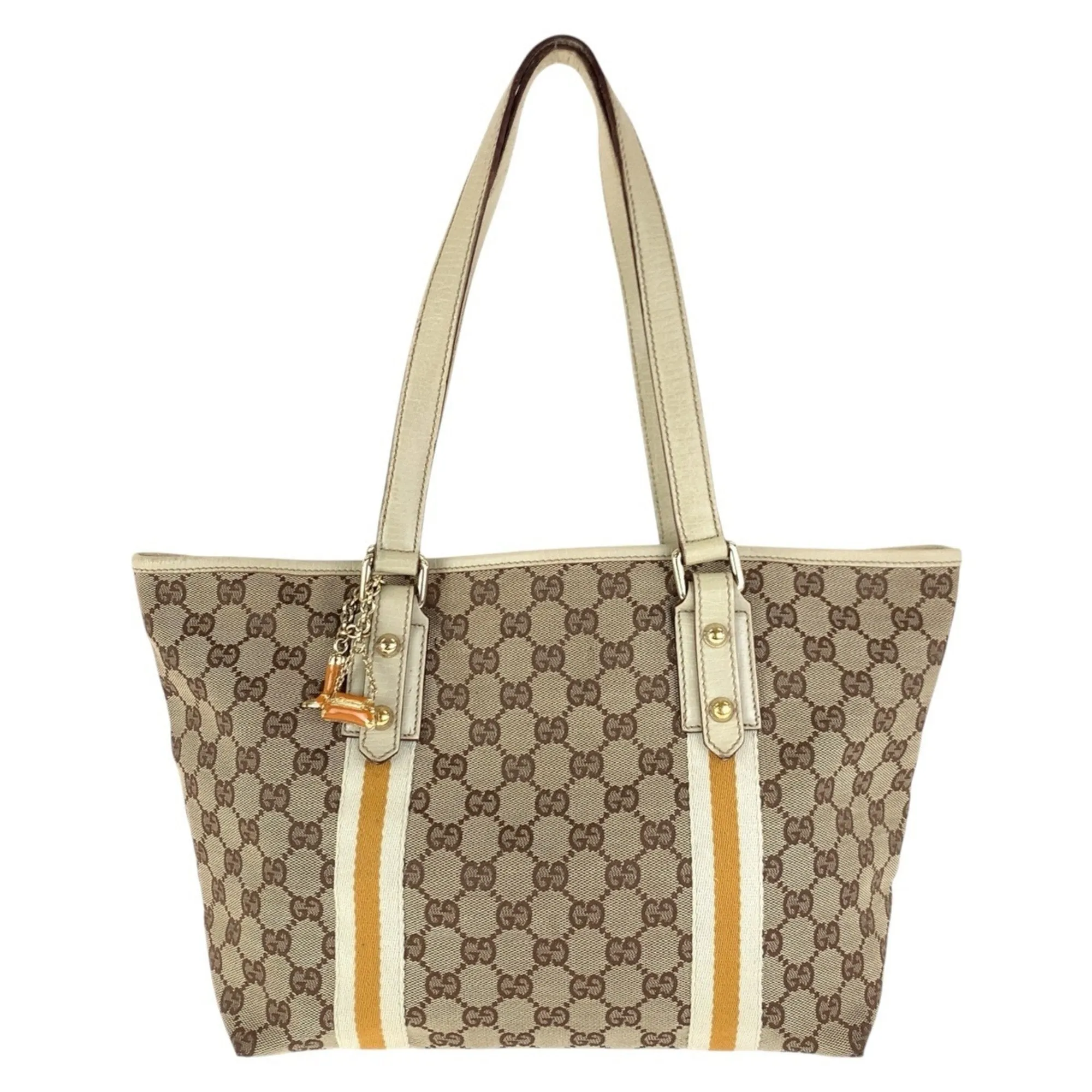 Gucci  Gg Canvas Leather Shoulder Bag Tote Bag (Pre-Owned)