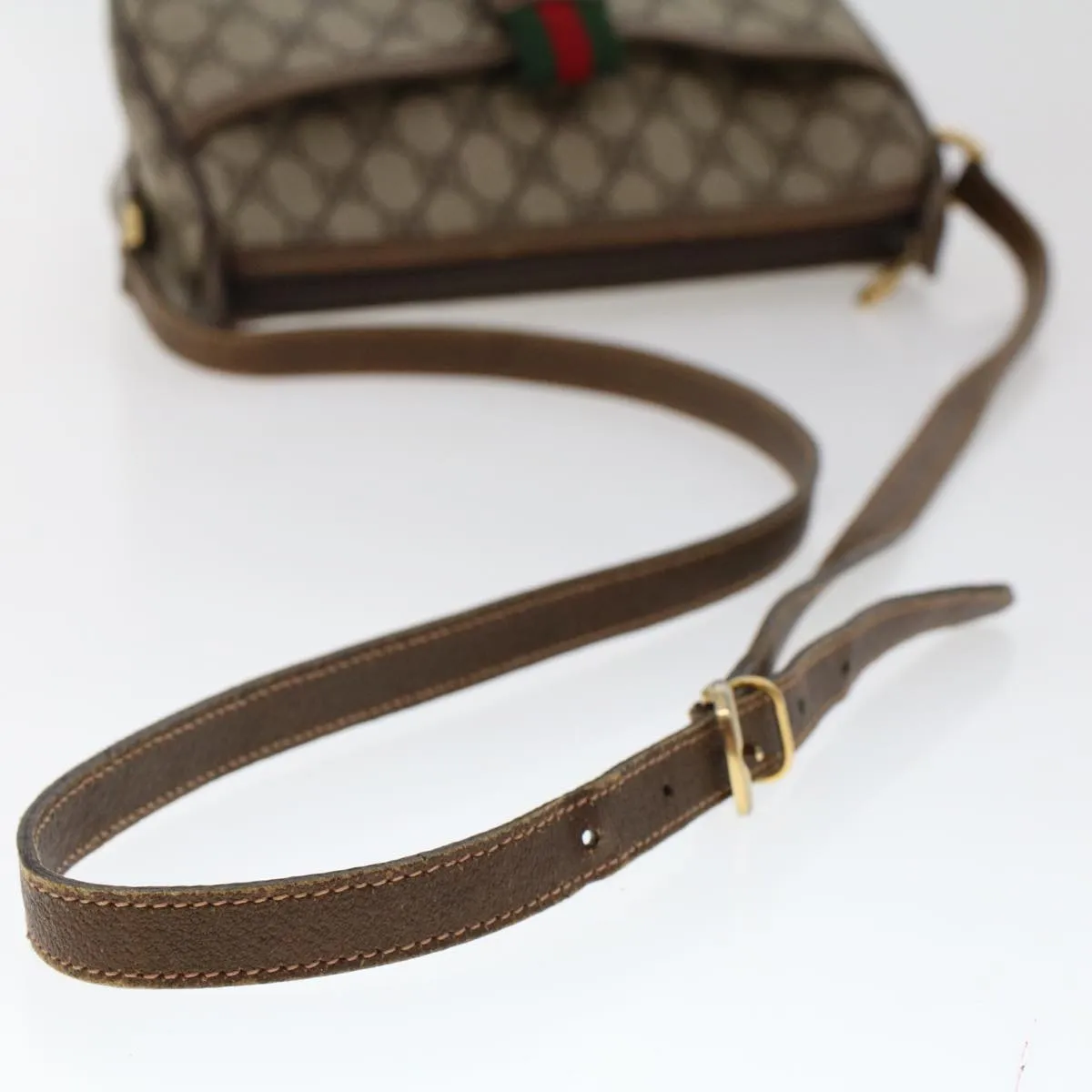 GUCCI GG Canvas Web Sherry Line Shoulder Bag Beige 0011936177  ar9950