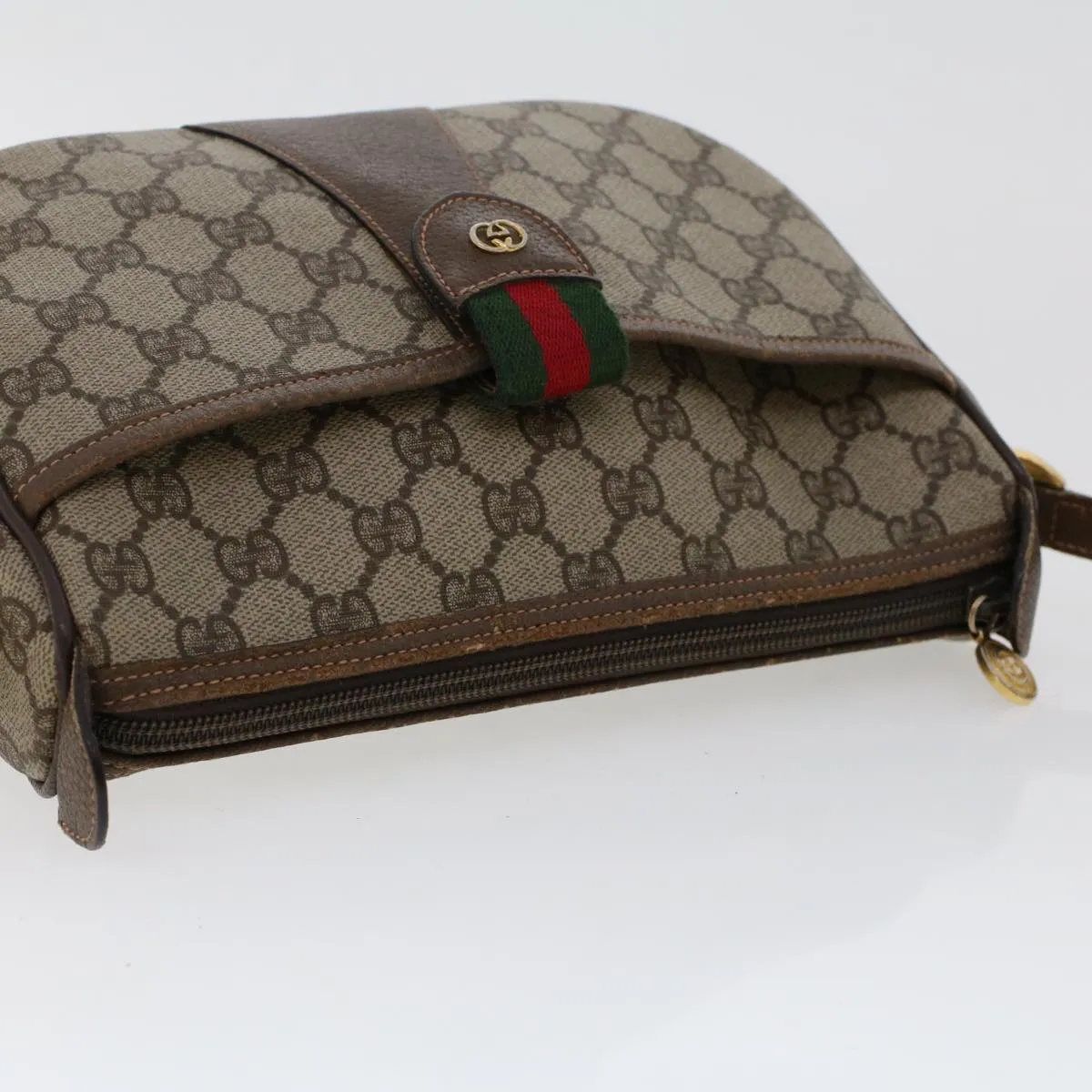 GUCCI GG Canvas Web Sherry Line Shoulder Bag Beige 0011936177  ar9950