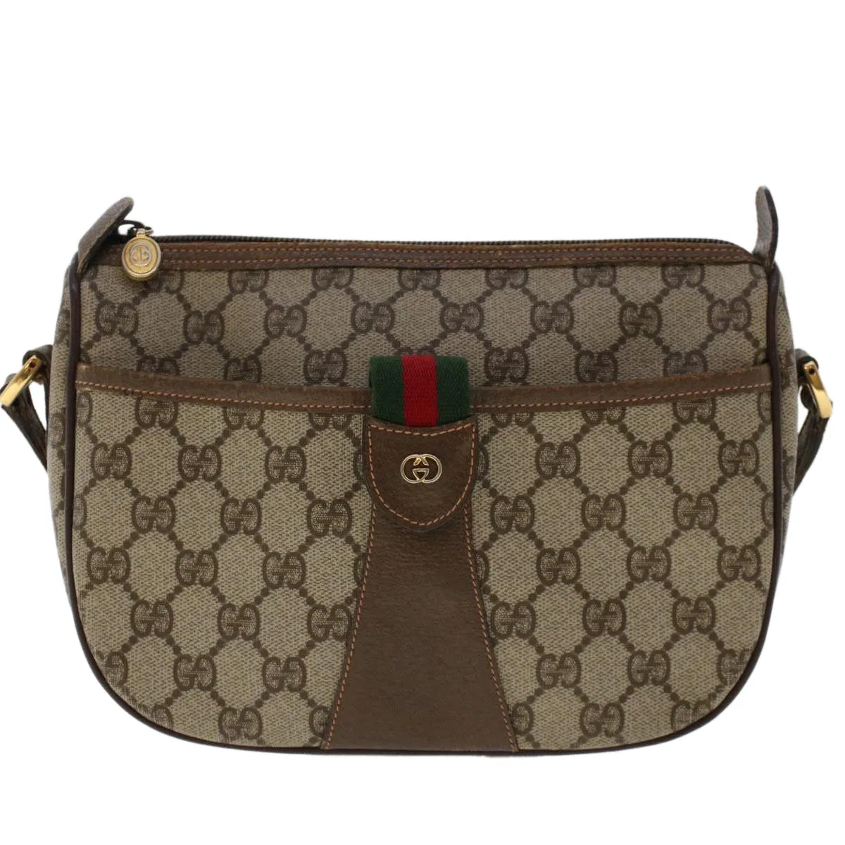 GUCCI GG Canvas Web Sherry Line Shoulder Bag Beige 0011936177  ar9950
