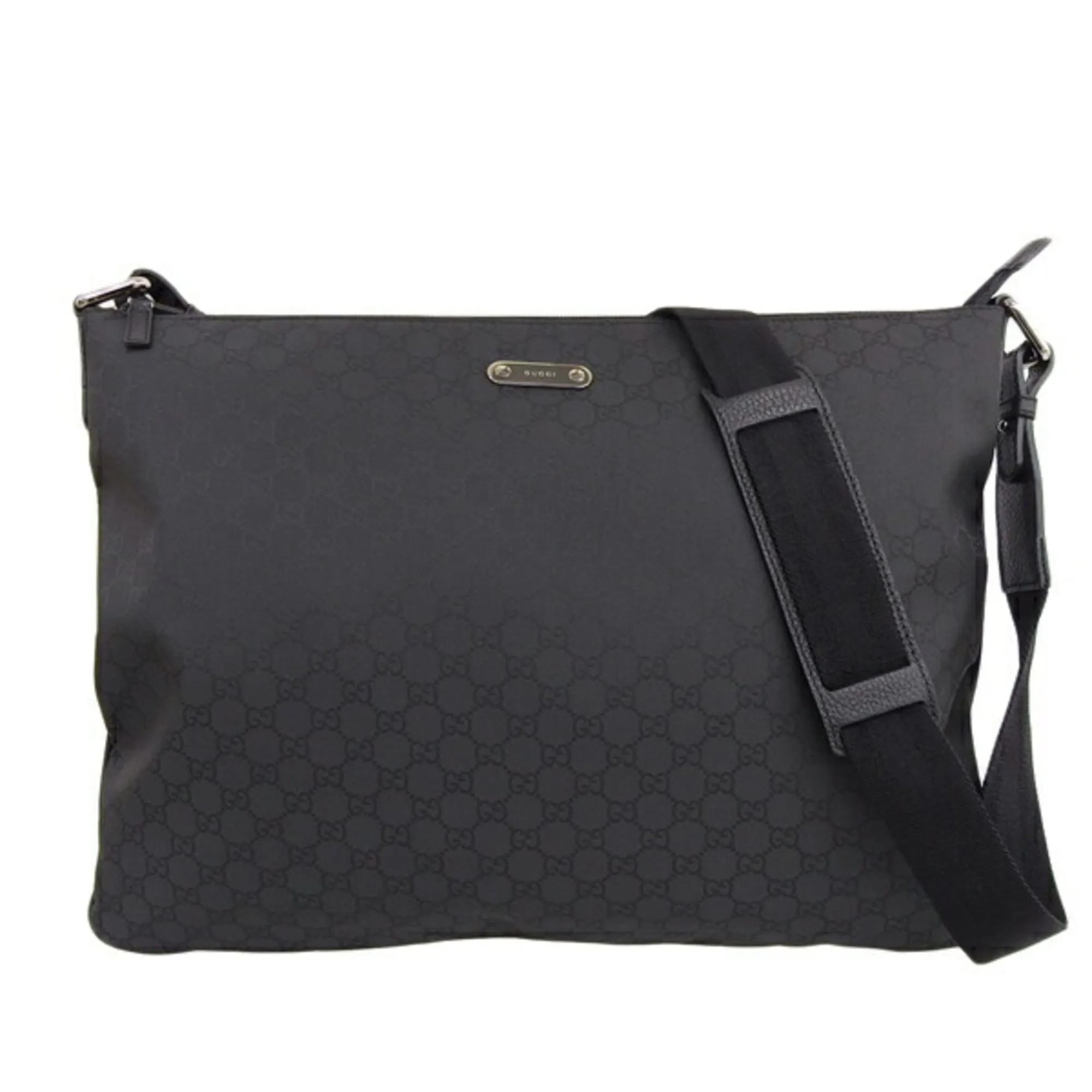 GUCCI GG Nylon Shoulder Bag 190628 Black Ladies