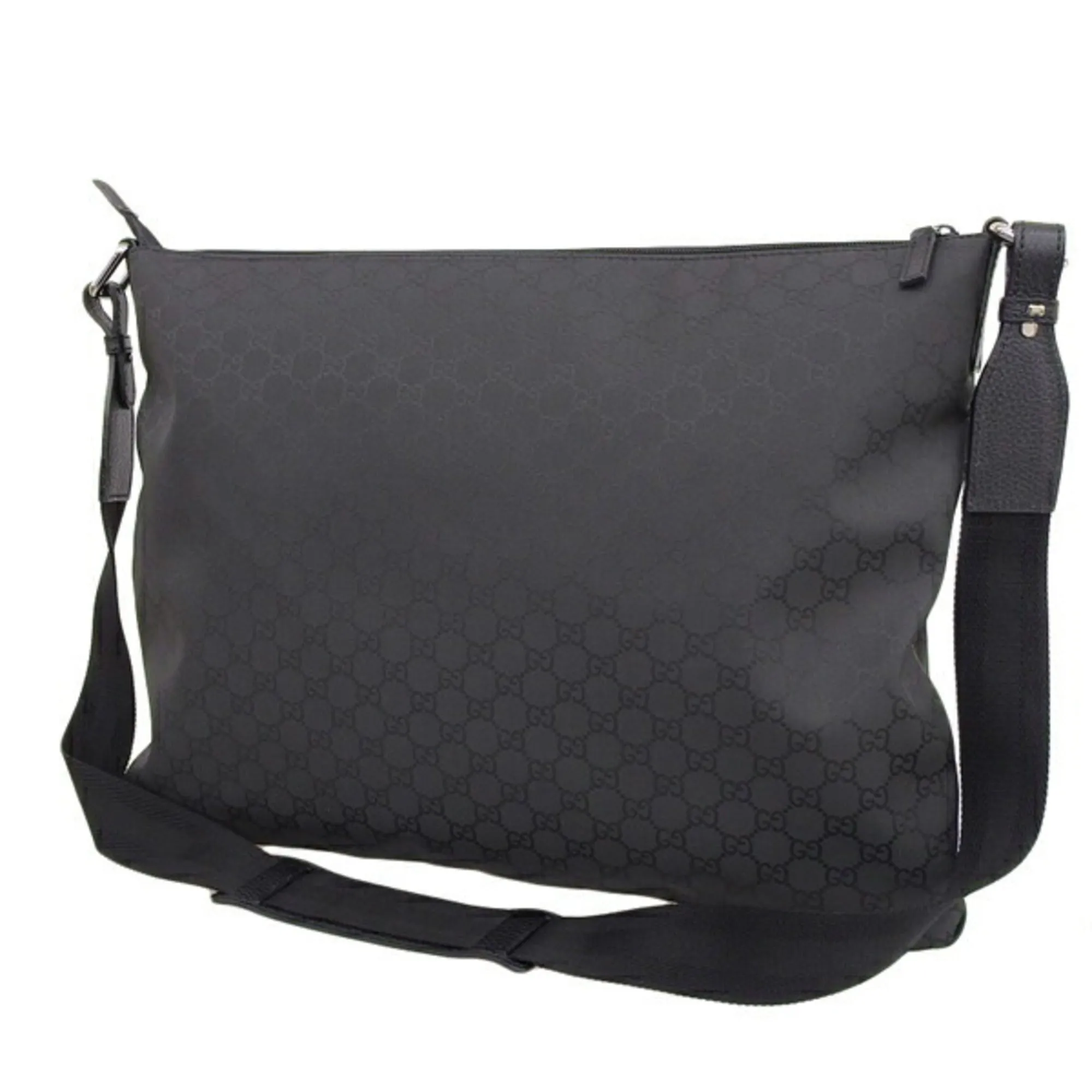 GUCCI GG Nylon Shoulder Bag 190628 Black Ladies