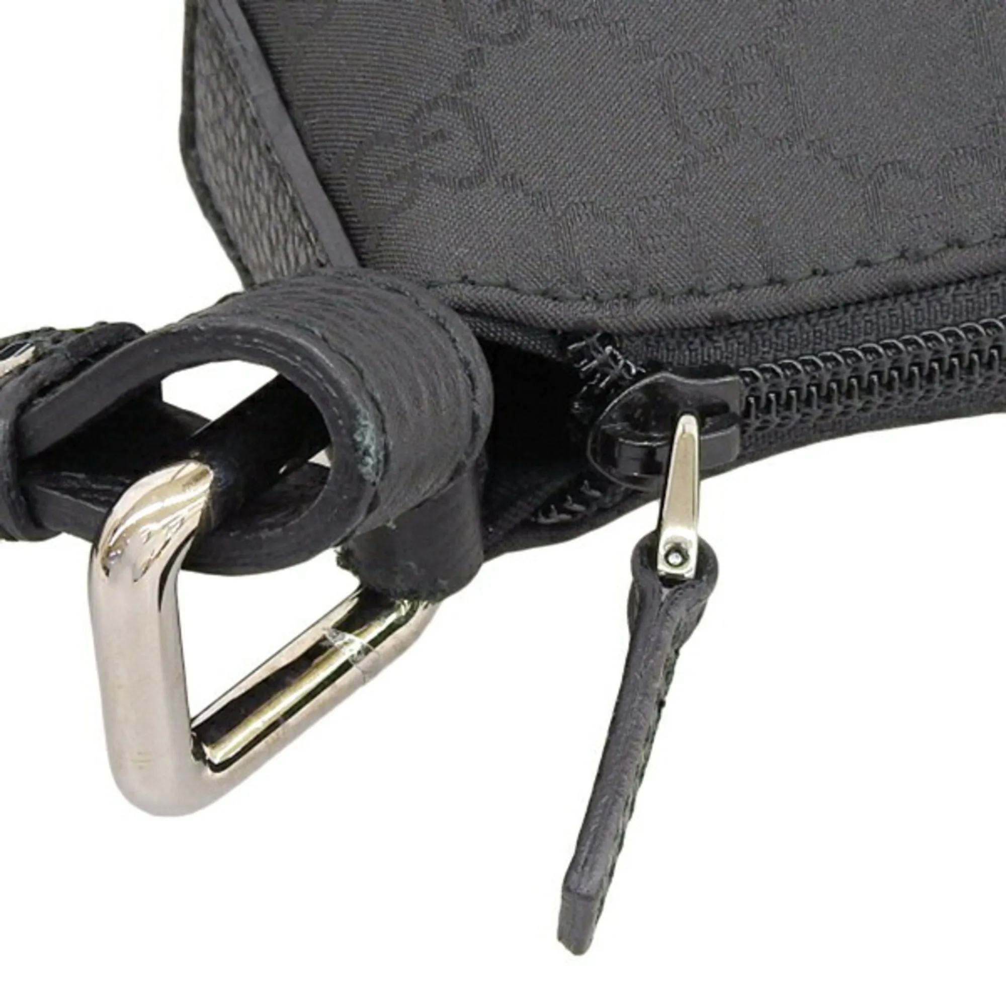 GUCCI GG Nylon Shoulder Bag 190628 Black Ladies
