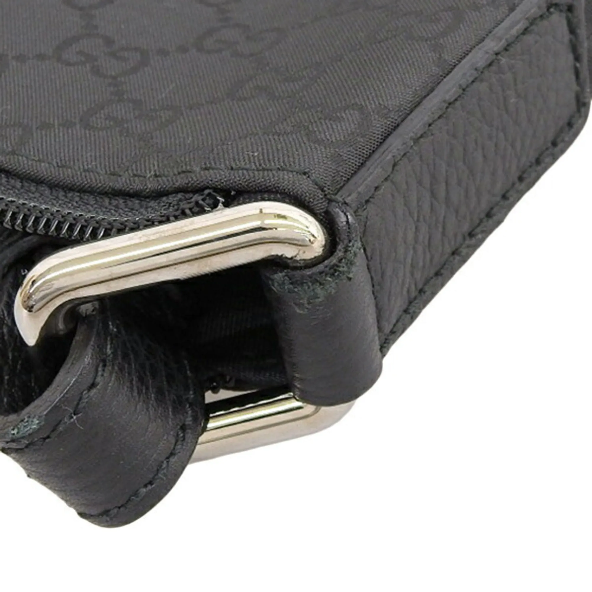 GUCCI GG Nylon Shoulder Bag 190628 Black Ladies