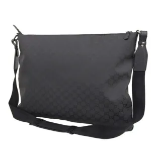 GUCCI GG Nylon Shoulder Bag 190628 Black Ladies