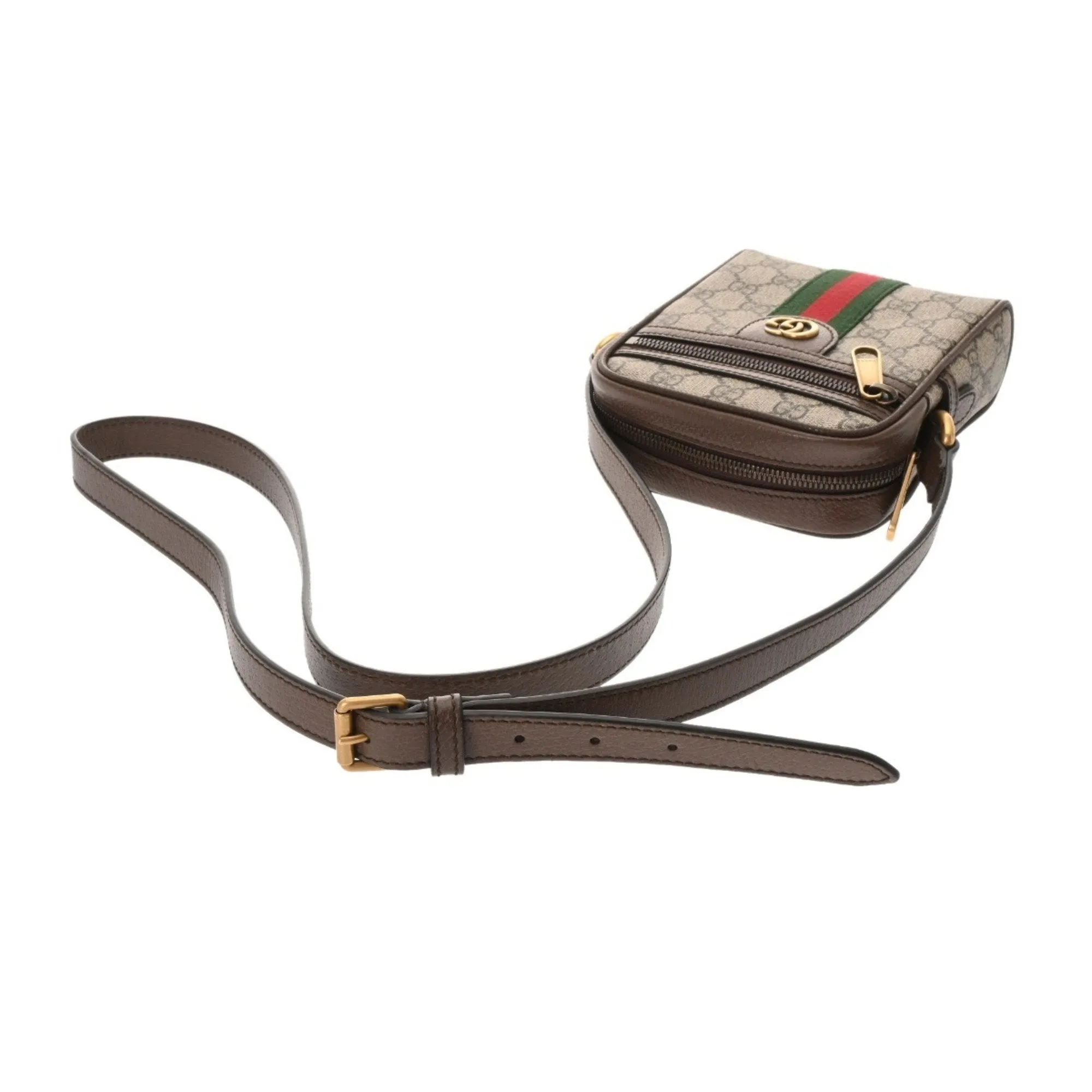 Gucci Gg Supreme Canvas Leather Shoulder Bag (Pre-Owned)