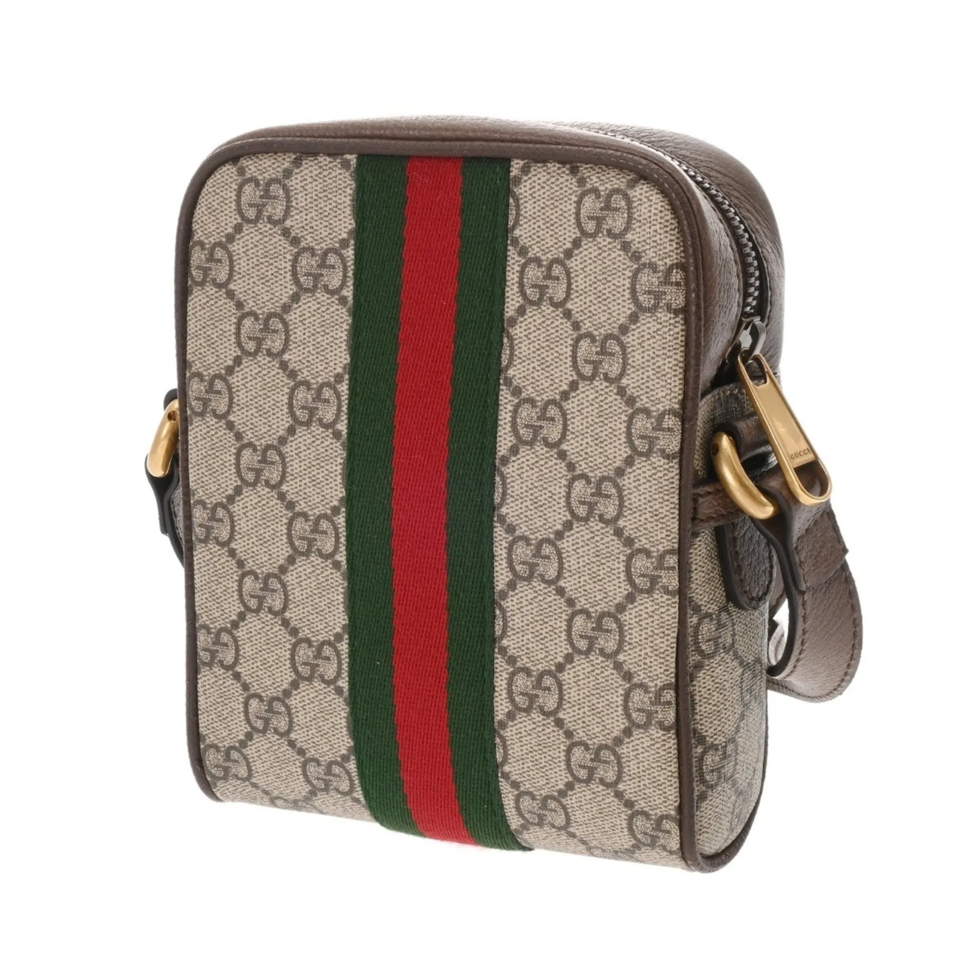 Gucci Gg Supreme Canvas Leather Shoulder Bag (Pre-Owned)