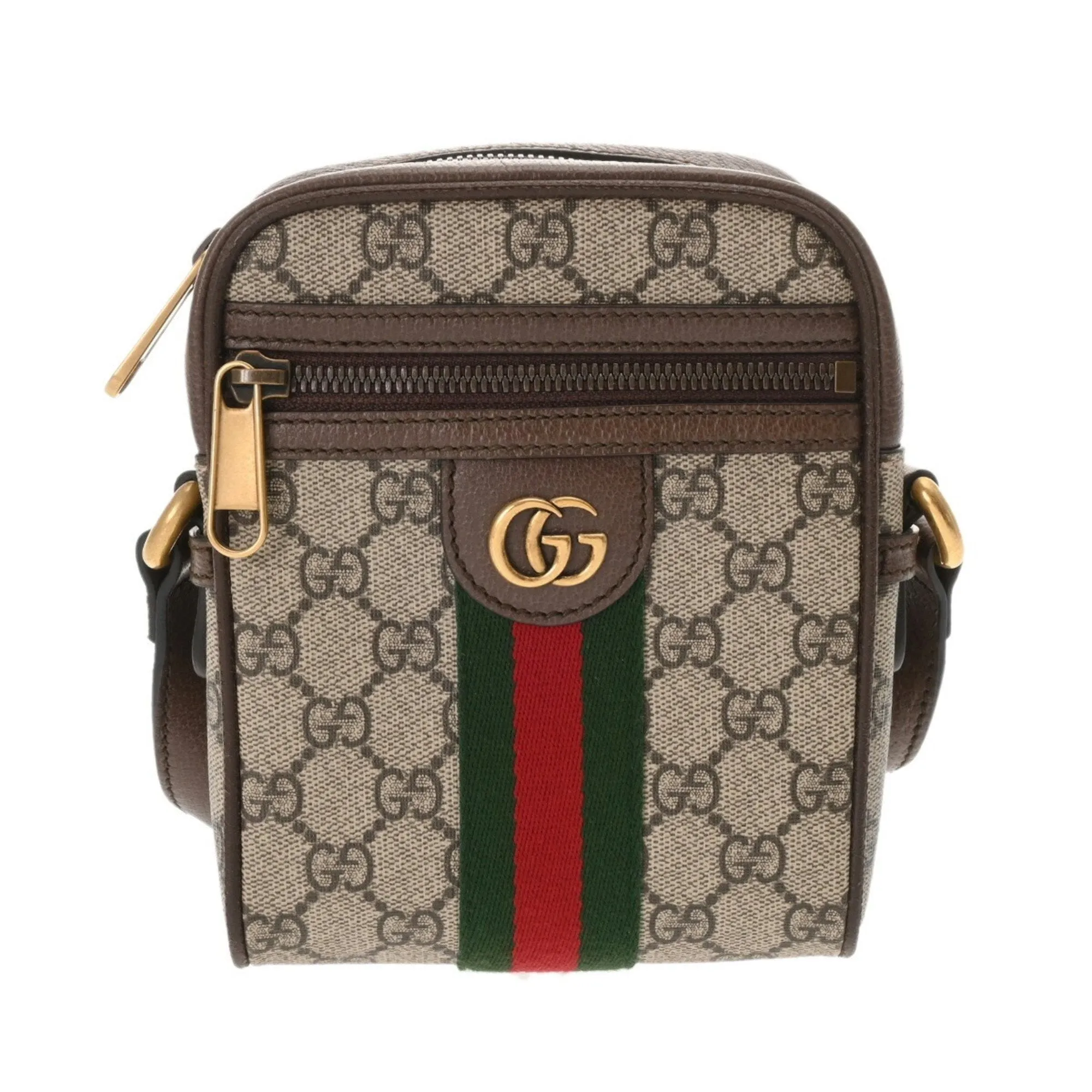 Gucci Gg Supreme Canvas Leather Shoulder Bag (Pre-Owned)