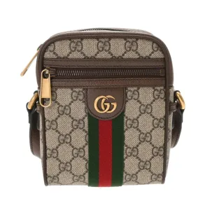 Gucci Gg Supreme Canvas Leather Shoulder Bag (Pre-Owned)