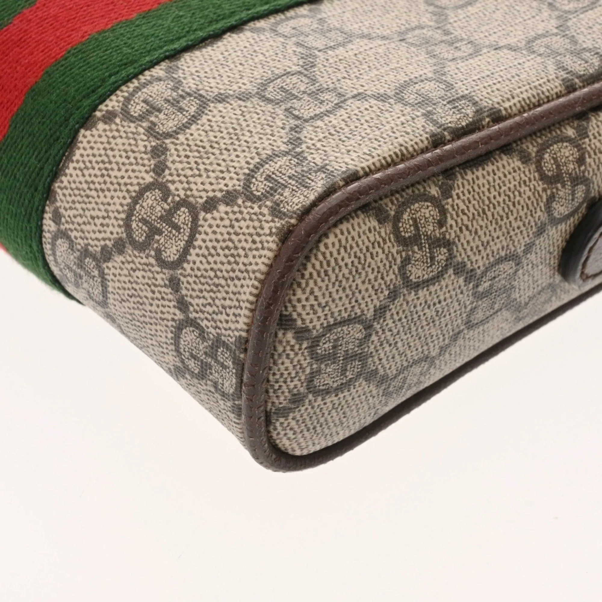 Gucci Gg Supreme Canvas Leather Shoulder Bag (Pre-Owned)