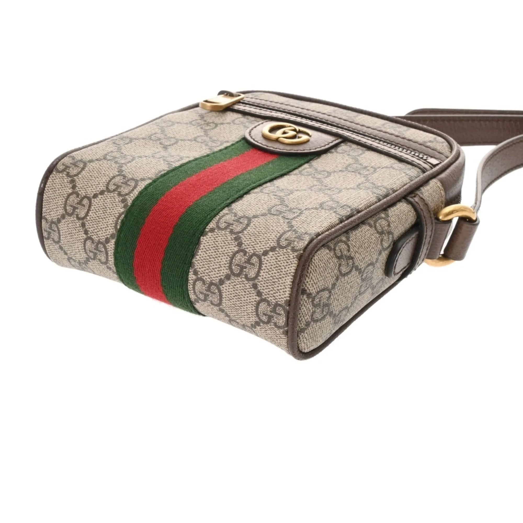 Gucci Gg Supreme Canvas Leather Shoulder Bag (Pre-Owned)