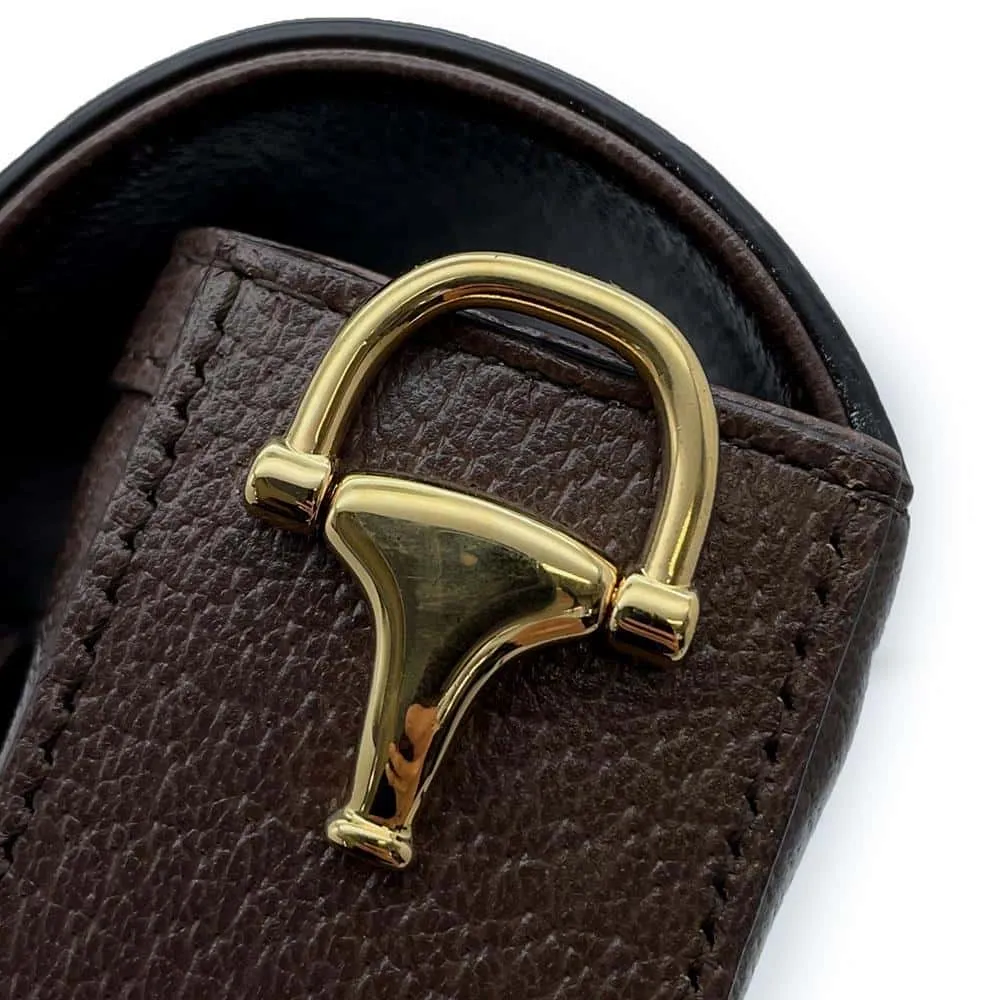 GUCCI Horsebit1955 Jumbo GG Shoulder Bag Brown 658574 Canvas Leather