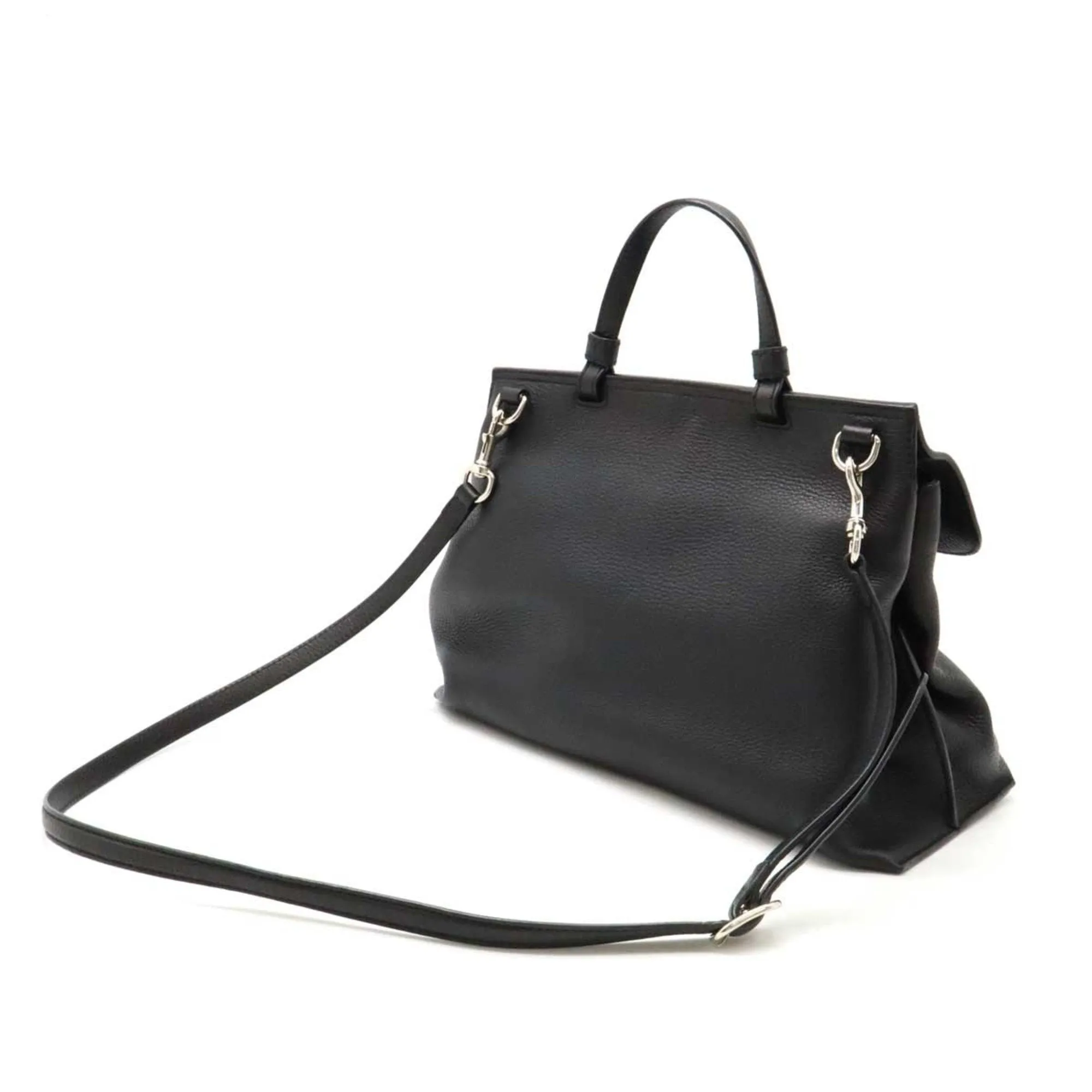 Gucci Leather Bamboo Handbag Shoulder Bag (Pre-Owned)