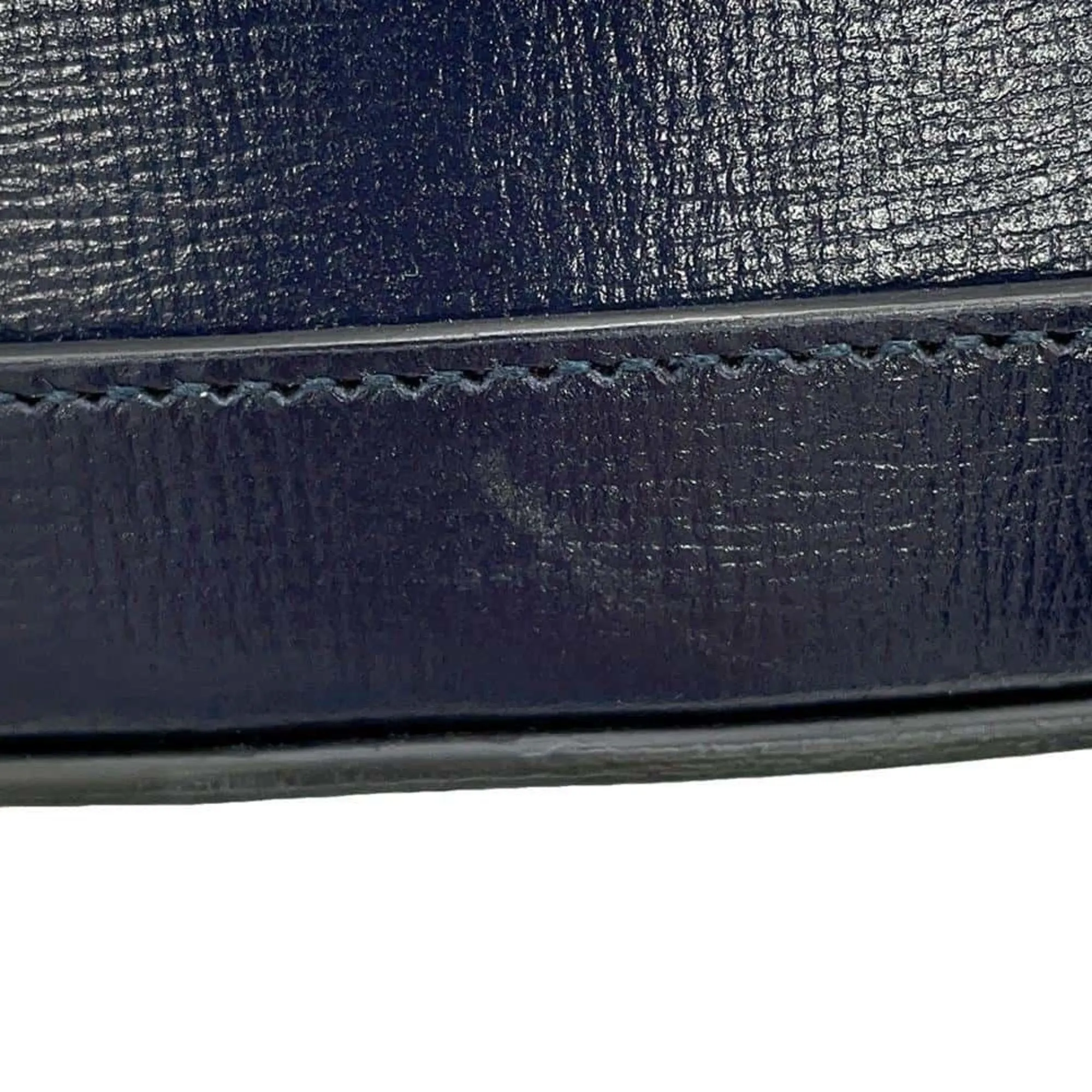 Gucci Navy Canvas Leather Shoulder Bag (Pre-Owned)