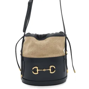 Gucci Navy Canvas Leather Shoulder Bag (Pre-Owned)