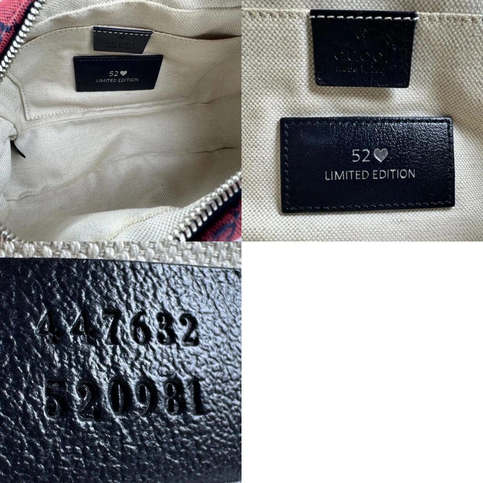 Gucci Navy Color Gg Canvas Leather Shoulder Bag (Pre-Owned)