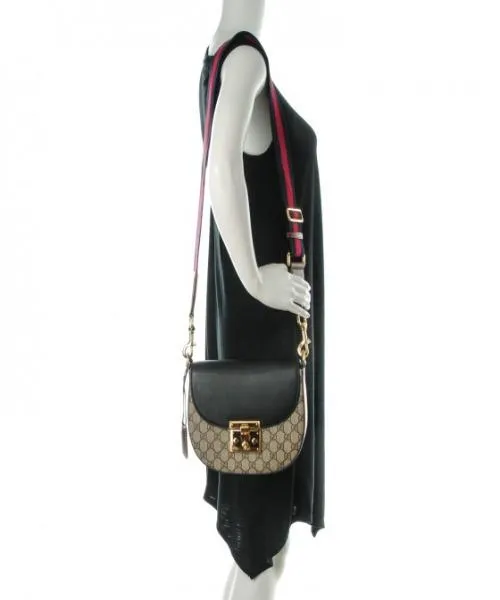 Gucci Padlock Medium GG Shoulder Bag Beige/Ebony Black