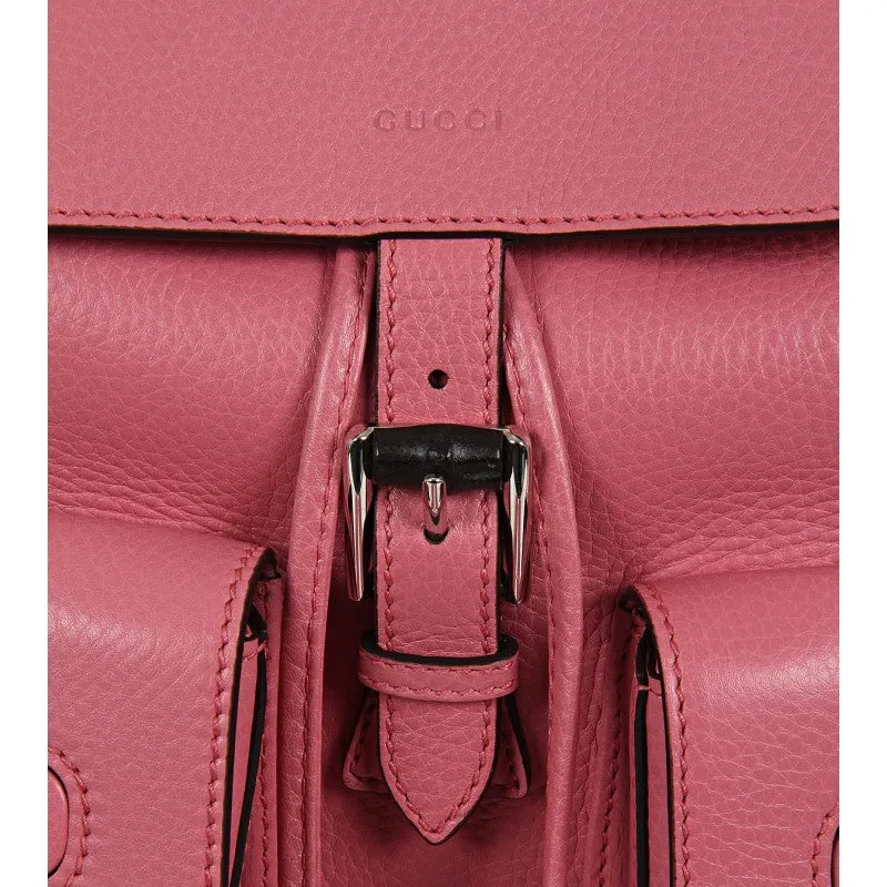 Gucci Pink leather bamboo sac backpack
