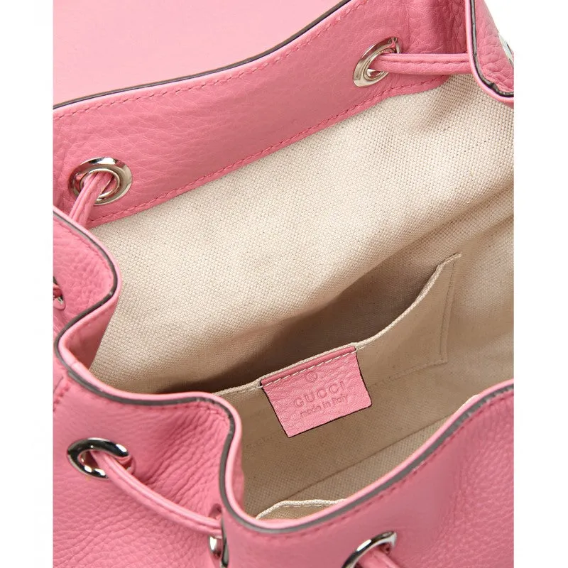 Gucci Pink leather bamboo sac backpack
