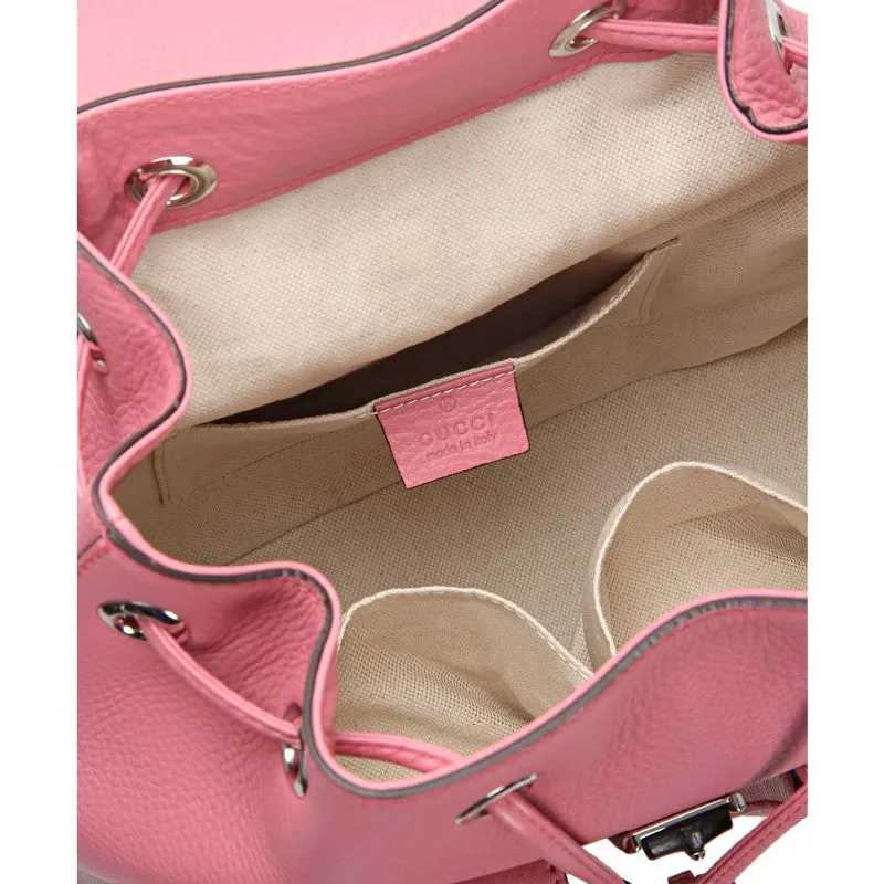 Gucci Pink leather bamboo sac backpack