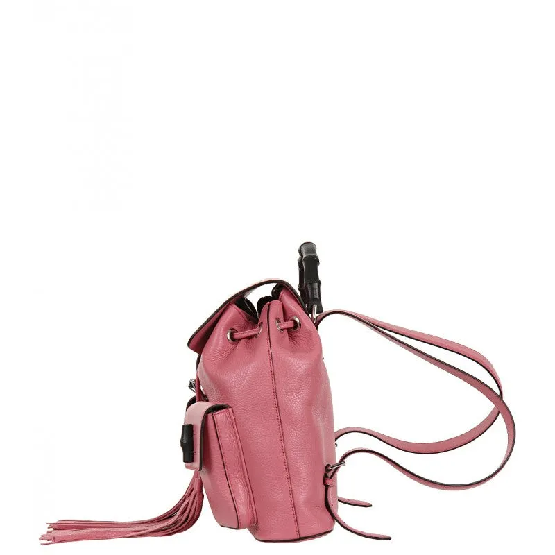 Gucci Pink leather bamboo sac backpack
