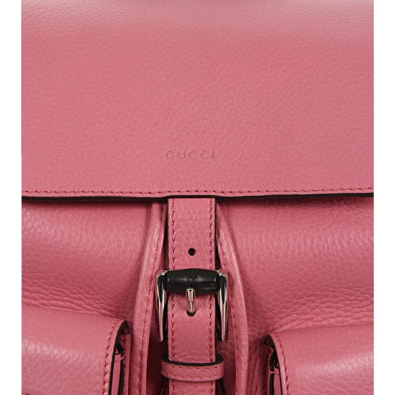 Gucci Pink leather bamboo sac backpack