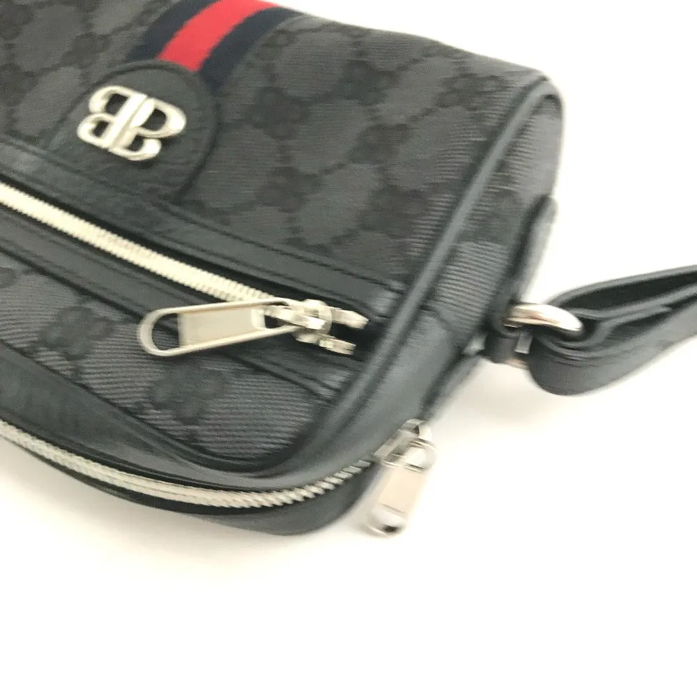 GUCCI Shoulder Bag 680128 Canvas / leather black Balenciaga Balenciaga collaboration Hacker Project GG
