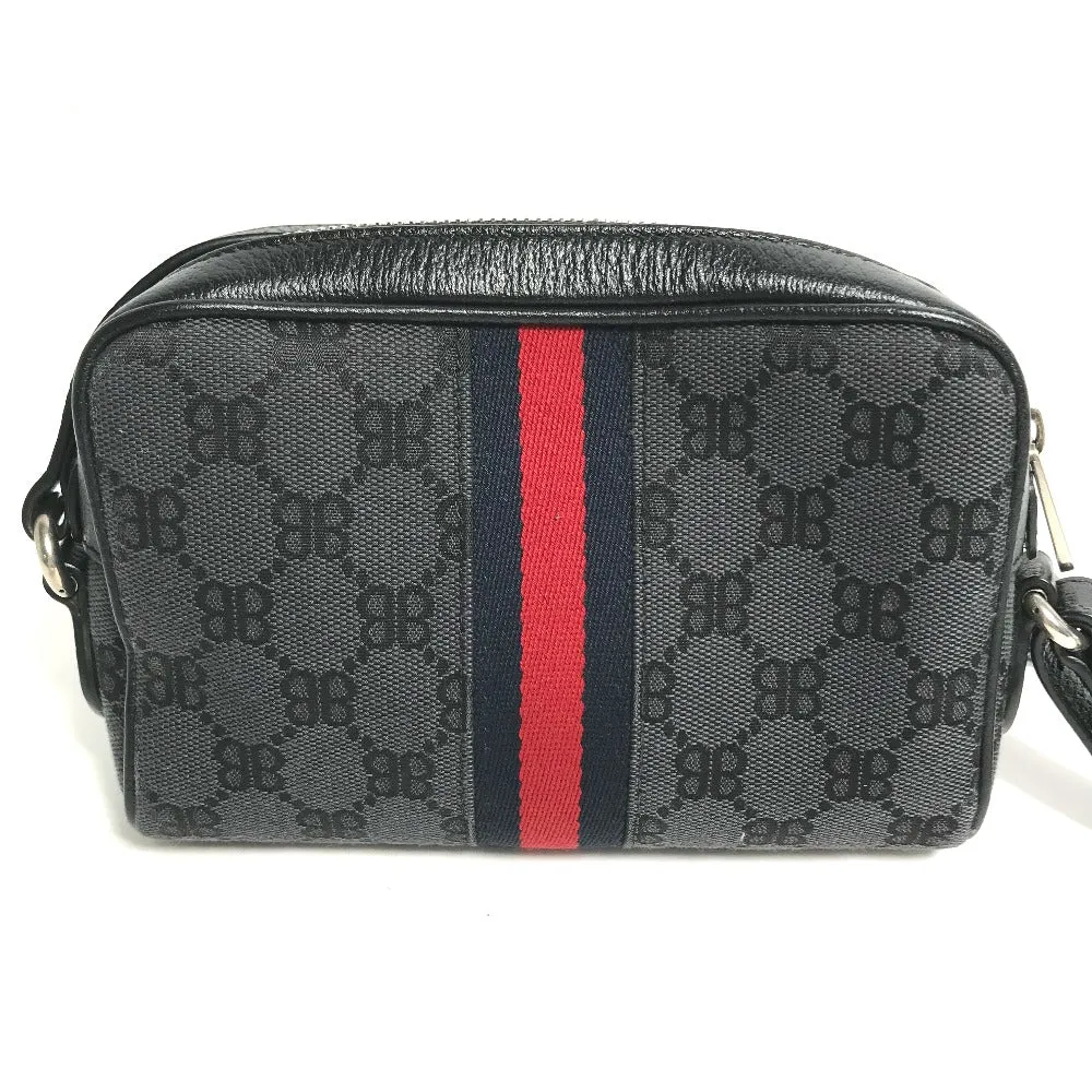 GUCCI Shoulder Bag 680128 Canvas / leather black Balenciaga Balenciaga collaboration Hacker Project GG
