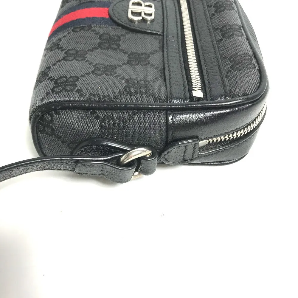 GUCCI Shoulder Bag 680128 Canvas / leather black Balenciaga Balenciaga collaboration Hacker Project GG
