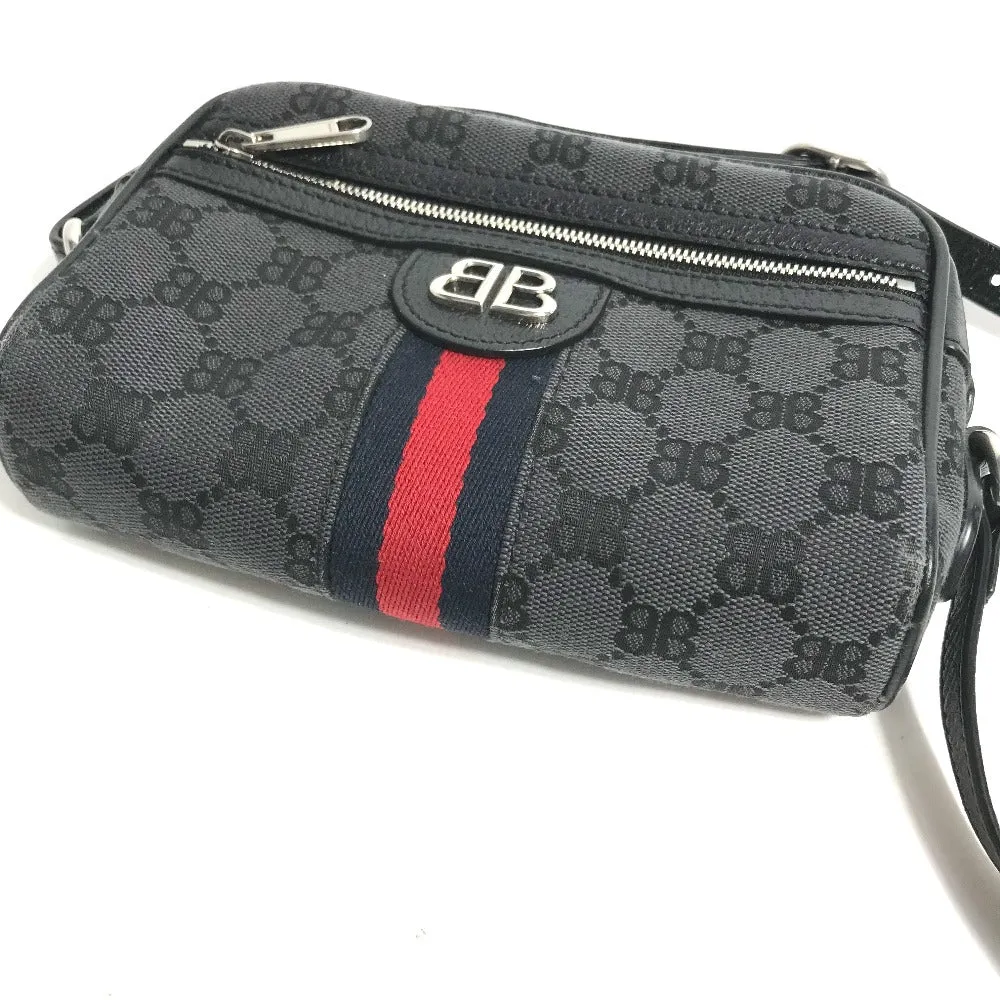GUCCI Shoulder Bag 680128 Canvas / leather black Balenciaga Balenciaga collaboration Hacker Project GG