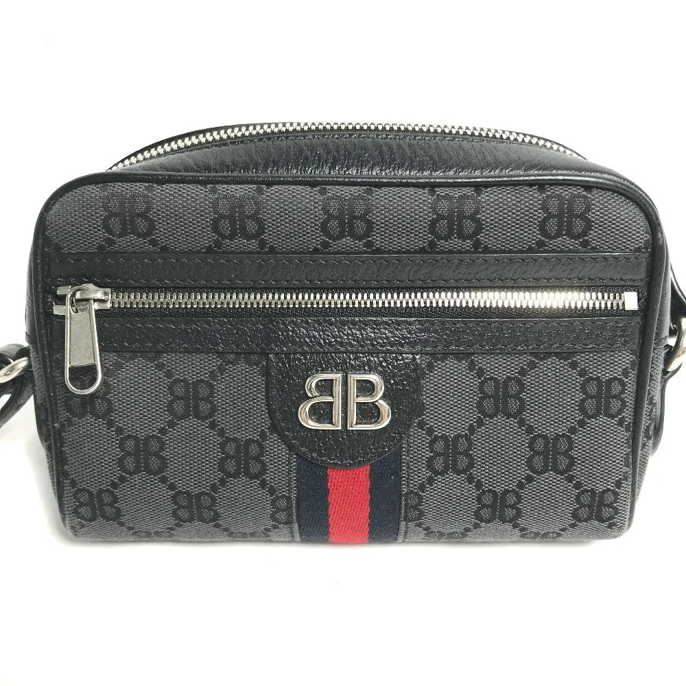 GUCCI Shoulder Bag 680128 Canvas / leather black Balenciaga Balenciaga collaboration Hacker Project GG
