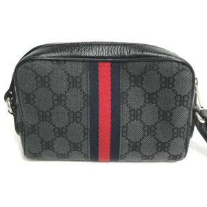 GUCCI Shoulder Bag 680128 Canvas / leather black Balenciaga Balenciaga collaboration Hacker Project GG