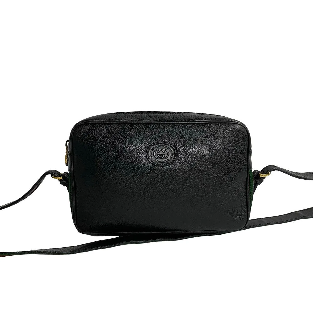 GUCCI Shoulder Bag leather black Sherry line