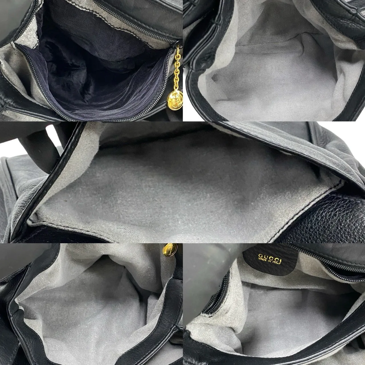 GUCCI Shoulder Bag leather black