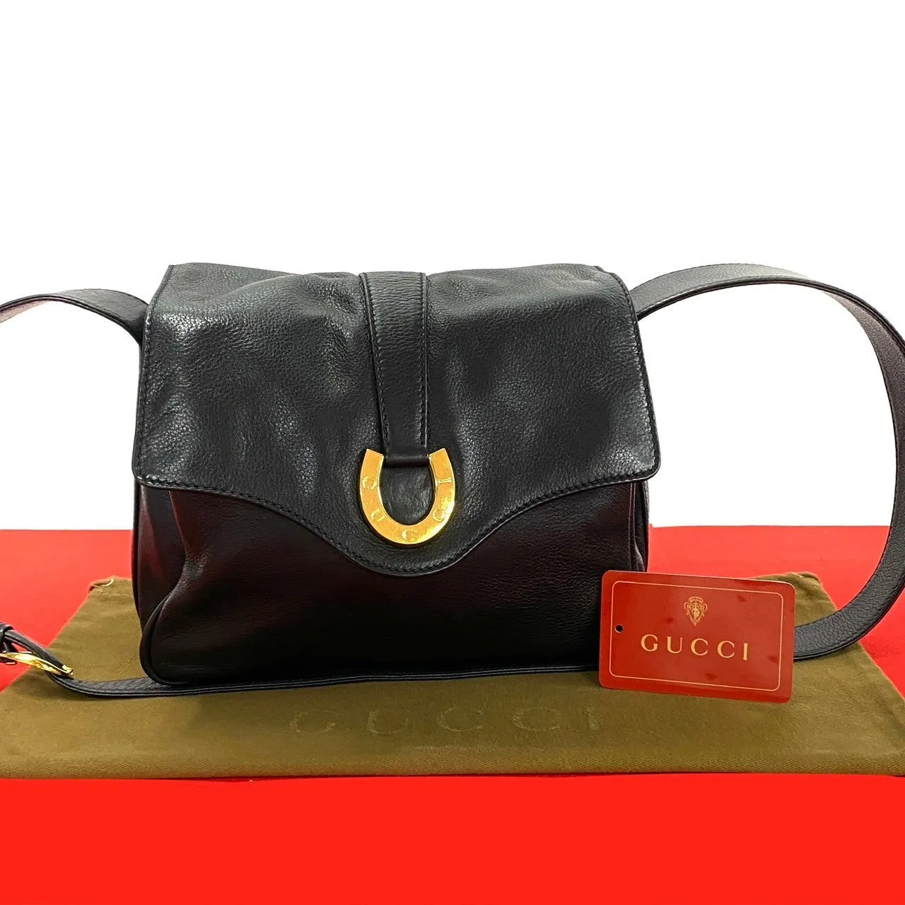 GUCCI Shoulder Bag leather black